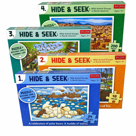 Hide and Seek Puzzle Set of 4